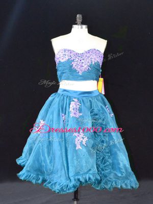 Sleeveless Appliques and Ruffles Zipper Custom Made