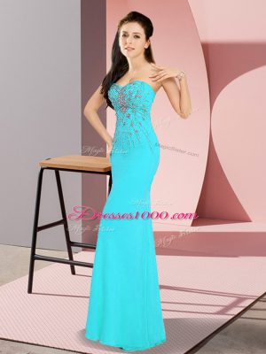 Low Price Sleeveless Zipper Floor Length Beading Prom Gown