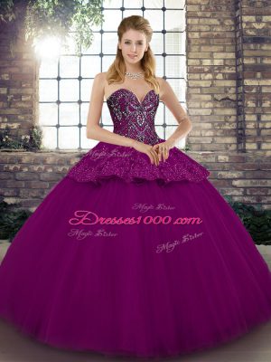 Pretty Sleeveless Lace Up Floor Length Beading and Appliques Quinceanera Dresses