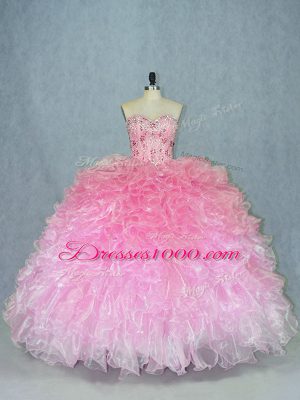 Extravagant Multi-color Sleeveless Organza Lace Up Quinceanera Dress for Sweet 16 and Quinceanera