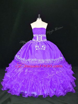 Floor Length Ball Gowns Sleeveless Lavender Quince Ball Gowns Lace Up