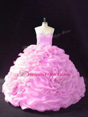 Lilac Vestidos de Quinceanera Sweetheart Sleeveless Court Train Lace Up