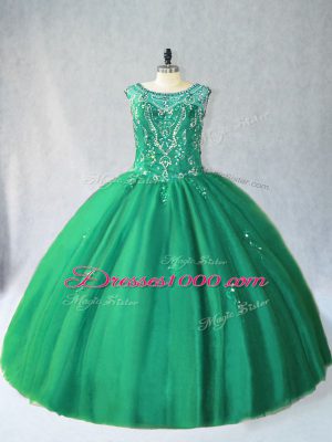 High Class Sleeveless Lace Up Floor Length Beading Sweet 16 Quinceanera Dress