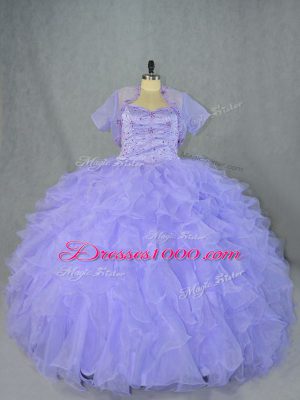 Sleeveless Lace Up Floor Length Beading and Ruffles Quinceanera Dresses