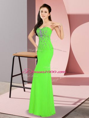 Chiffon Zipper Dress for Prom Sleeveless Floor Length Beading