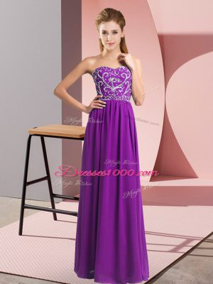 Sweetheart Sleeveless Chiffon Prom Dress Beading Lace Up