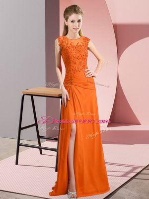 Chiffon Sleeveless Floor Length Evening Wear and Beading