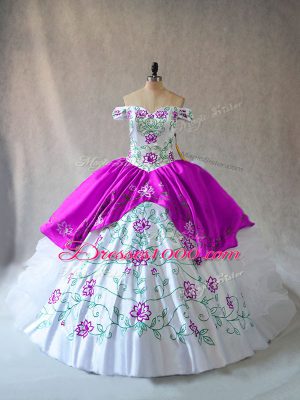 Sleeveless Embroidery and Ruffles Lace Up Sweet 16 Quinceanera Dress