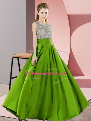Unique Floor Length Backless Dress for Prom for Prom and Party with Beading