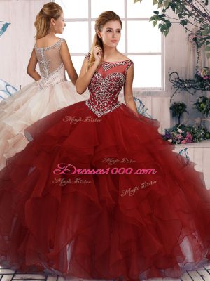 Admirable Scoop Sleeveless Organza Sweet 16 Quinceanera Dress Beading and Ruffles Zipper
