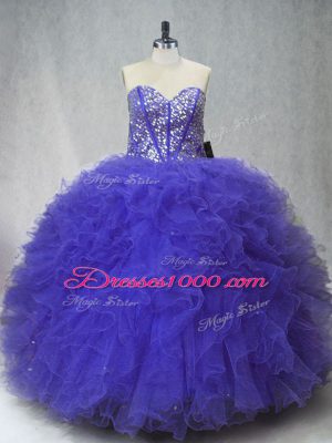 Lovely Floor Length Ball Gowns Sleeveless Purple Quinceanera Dresses Lace Up