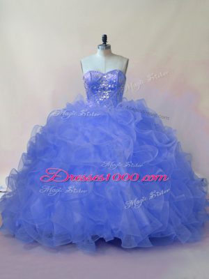 Chic Sleeveless Beading and Ruffles Lace Up Quinceanera Dresses
