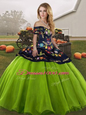 Ball Gowns Sweet 16 Dresses Off The Shoulder Tulle Sleeveless Floor Length Lace Up