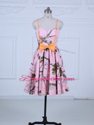 Ideal Baby Pink Straps Lace Up Bowknot Party Dresses Sleeveless