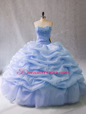Unique Light Blue Sweet 16 Dresses Sweetheart Sleeveless Lace Up