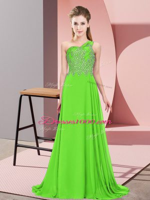 Stunning Sleeveless Side Zipper Floor Length Beading Evening Wear