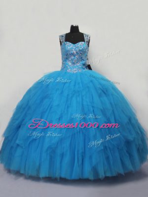 Sleeveless Beading and Ruffles Lace Up Quinceanera Gown