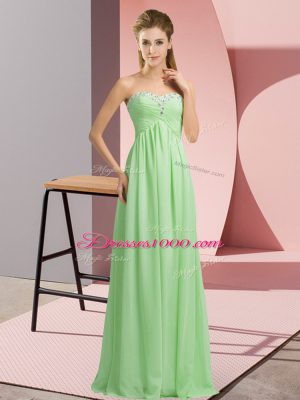 Custom Fit Apple Green Sweetheart Neckline Beading Dress for Prom Sleeveless Lace Up