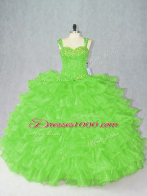 Sleeveless Organza Side Zipper Quinceanera Dress for Sweet 16 and Quinceanera