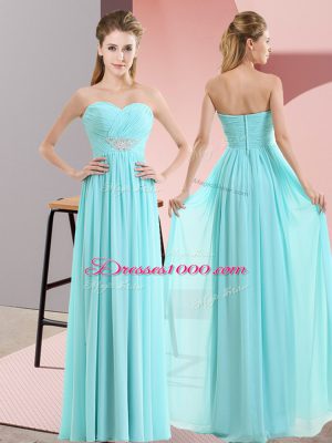 Unique Empire Prom Evening Gown Baby Blue Sweetheart Chiffon Sleeveless Floor Length Zipper