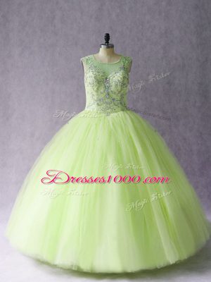Stunning Sleeveless Beading Lace Up 15 Quinceanera Dress