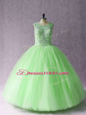 Sleeveless Asymmetrical Beading Lace Up Vestidos de Quinceanera with