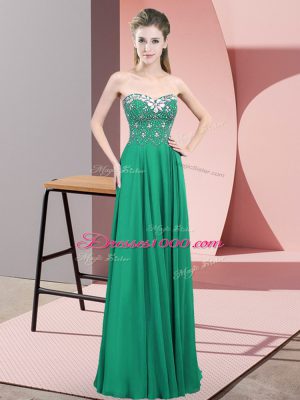 Luxury Floor Length Turquoise Prom Evening Gown Sweetheart Sleeveless Zipper