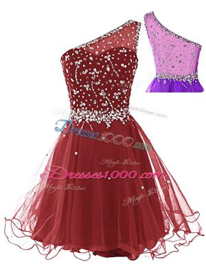 Sleeveless Side Zipper Mini Length Beading Homecoming Dress