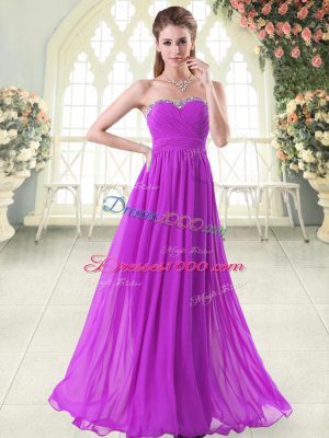 Clearance Sweetheart Sleeveless Zipper Prom Party Dress Purple Chiffon