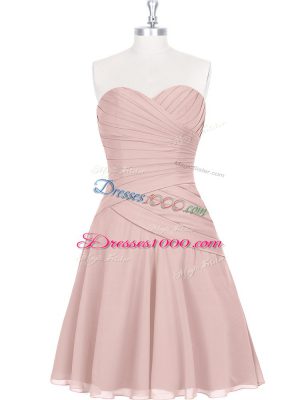 Stylish Pink Sleeveless Zipper Prom Dresses for Prom and Party