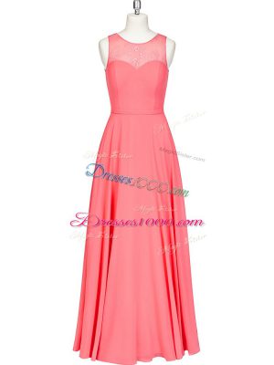 Sleeveless Zipper Floor Length Lace and Belt