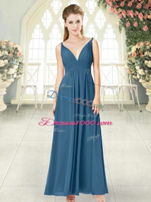 Exceptional Chiffon Sleeveless Ankle Length and Ruching