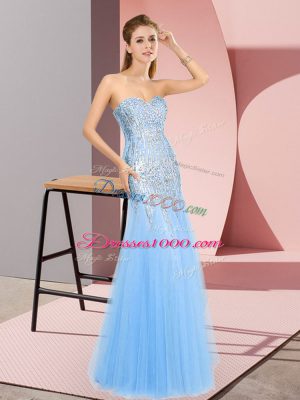 Pretty Sleeveless Zipper Floor Length Beading Homecoming Dress