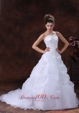 Wedding Dress Court Train Pick-ups Strapless