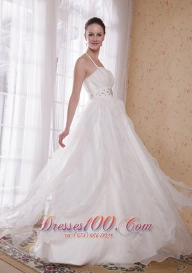 Princess Halter Brush Train Maternity Dress Taffeta