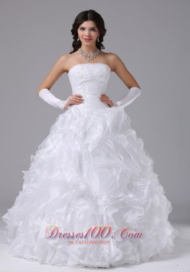 Ball Gown Wedding Dress Ruffles Outdoor Wedding