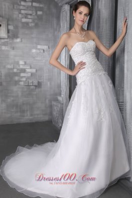Wedding Dress Court Train Sweetheart Princess Organza