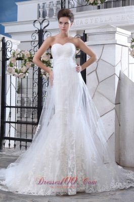 Mermaid Sweetheart Lace Wedding Dress Court Train