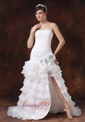 Bodice High Slit Sexy Wedding Gown Trumpet Layered