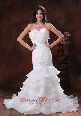 Floral Sweetheart Wedding Gown with Mermaid Ruffles