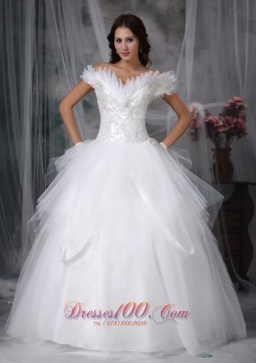 Amazing Ball Gown Off The Shoulder Tulle Wedding Gowns