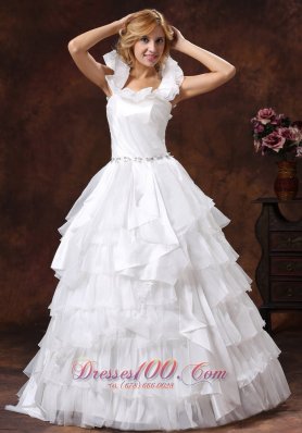 Romantic Scoop Ball Gown Ruffled Layered Bridal Dresses