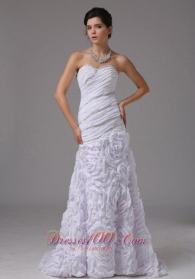 Rolling Flower Mermaid Beading and Ruch Bodice Bridal Dresses