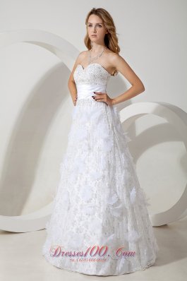 Special Fabric Beading Column Sweetheart Wedding Dress