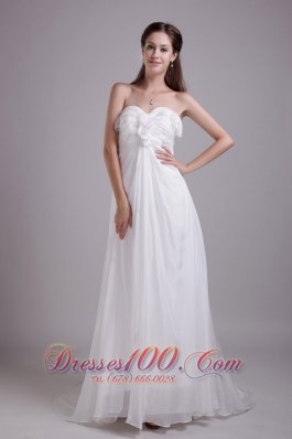Wedding Bridal Dress Chiffon Sweetheart Brush Train Empire