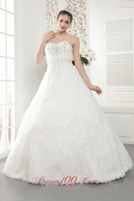 Sweetheart Princess Bridal Dress Lace Beading Floor-length