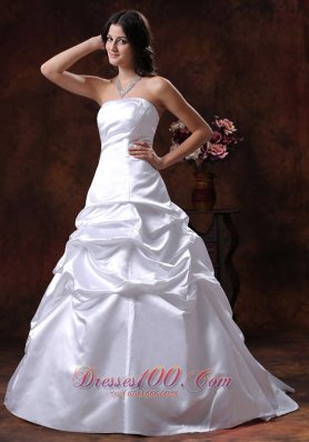 Strapless White A-line Wedding Dress Ball Gown for Cheap