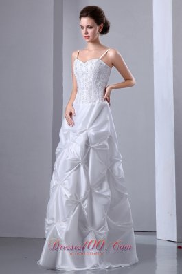 Elegant A-line Floor-length Wedding Dress Taffeta Beading