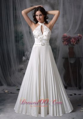 White Plus Size Wedding Bridal Dress High-neck Appliques
