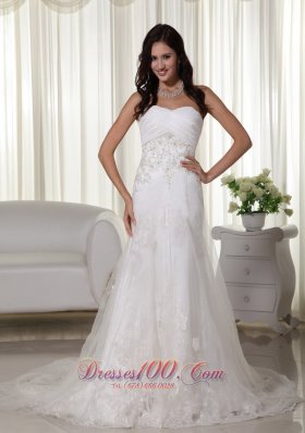 A-line Wedding Gown Queen Katherine Style Sweetheart Tulle